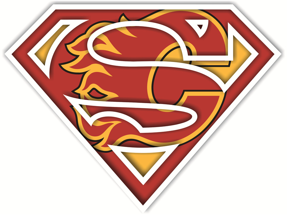 Calgary Flames superman logos fabric transfer